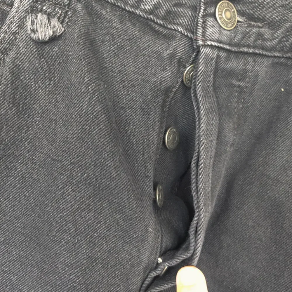 We The Free People Makai Cutoff Jean Shorts Washed Black Size 31 Button Fly - Picture 7 of 7
